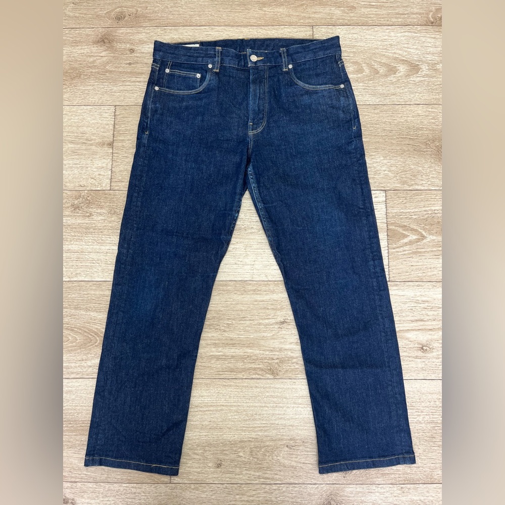 BLACKHORSE LANE ATELIERS WOMENS N5 SLIM STRAIGHT VEGAN INDIGO SZ 34 (34x27)